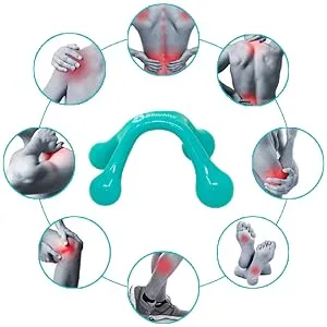 BioSwiss Hand Held Massagers Back Deep Tissue  Neck and Back Manual Massage Tools  Handheld Palm Full Body 4-Legged Acupressure Gentle Self Massager Pressure Point Massage Tools Duo 2 Pack 2 Piece Assortment - All over