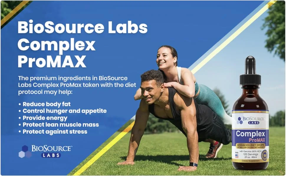 BioSource Labs Complex ProMAX Premium Diet Drops (2 x 2 oz Bottle) 2 Fl Oz (Pack of 2) - BioSource Labs Complex ProMAX - reduce body fat, control hunger and appetite, provide energy