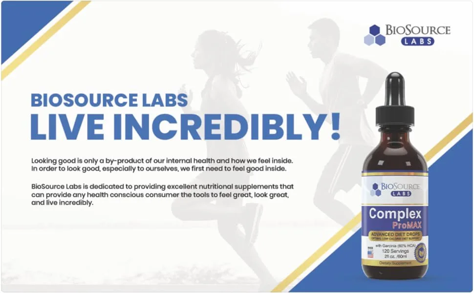 BioSource Labs Complex ProMAX Premium Diet Drops (2 x 2 oz Bottle) 2 Fl Oz (Pack of 2) - BioSource Labs live incredibly - To look good on the outside, we need to feel good on the inside.