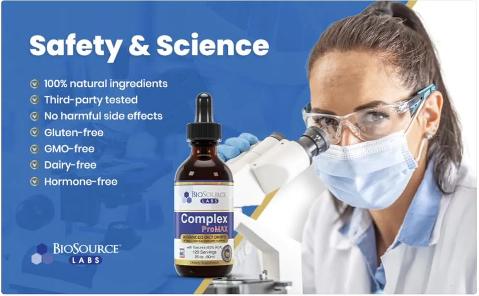 BioSource Labs Complex ProMAX Premium Diet Drops (1 x 2 oz Bottle) 2 Fl Oz (Pack of 1) - Safety and science - Natural ingredients, gluten-free, GMO-free, dairy-free, hormone-free