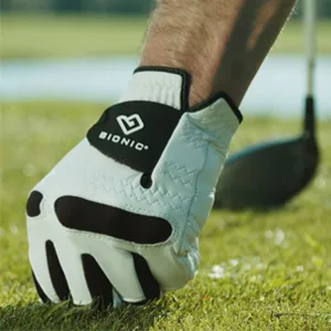 BIONIC Bionic Men's StableGrip Golf Glove, Left Hand, Cadet White Cadet Medium - Golf Gove leather premium mens white golf