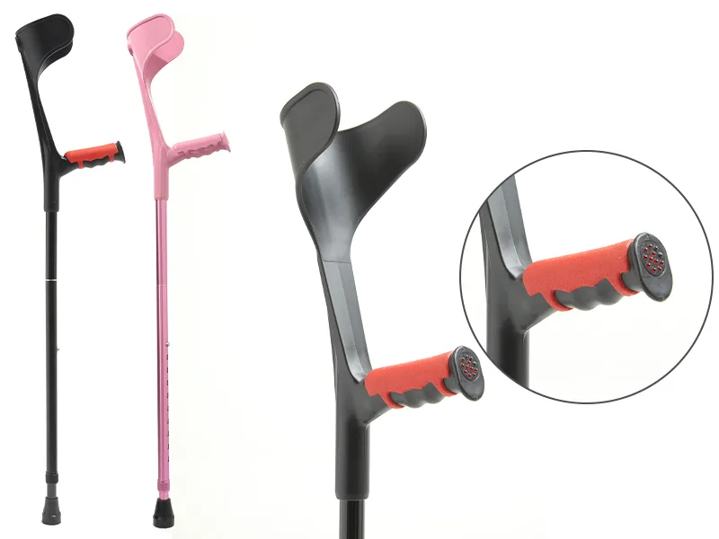 BigAlex Forearm Crutches - Lightweight Arm Crutch - Adjustable, Ergonomic - Comfortable on Wrist - Non Skid Rubber Tips (Black(2 pcs)) - BigAlex Forearm Crutches