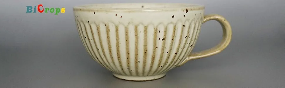 Bicrops Ceramic Retro Shaving Bowl , Wide Mouth, Large Capacity Shaving Mug, Easier To Lather (Off-white) - Best shaving bowl