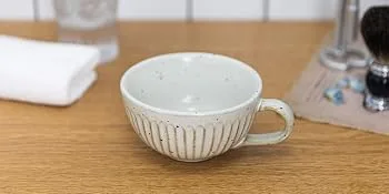 Bicrops Ceramic Retro Shaving Bowl , Wide Mouth, Large Capacity Shaving Mug, Easier To Lather (Off-white) - Perfect appearance