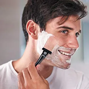 BIC Flex 4 Hybrid Disposable Razors for Men, Sensitive Skin Razor For a Smooth and Close Shave, 1 Handle and 8 Cartridges With 4 Blades - mens razor