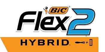 BIC Flex 2 Hybrid Men's Twin Blade Razor, One Handle 10 Cartridges, Set - Flex2 Hybrid logo