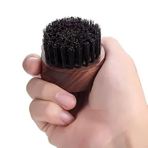 BFWood Beard Brush for Men - Boar Bristles Small and Round - Black Walnut Wood - product information 4
