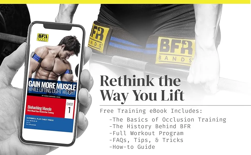 BFR BANDS Blood Flow Restriction Bands, Exercise Straps for Occlusion Training, Gym Workout & Weight Lifting, Resistance Bands Help Increase Muscle Mass in Women & Men Double Wrap - BFR Bands DoubleWrap Occlusion Training Resistance Bands