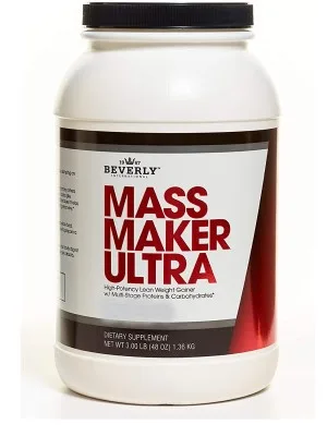 Beverly International Mass Maker Ultra Chocolate, 14 servings. Strongmen and mass monsters swear by this lean weight gainer. - product information 1