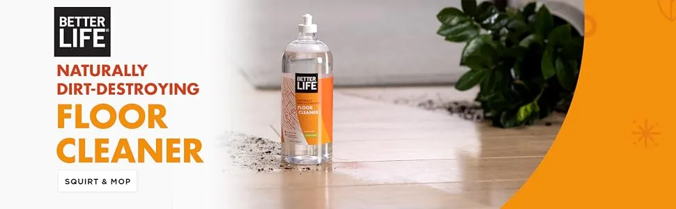 Better Life Naturally Dirt-Destroying Floor Cleaner, Citrus Mint, 32 Fl Oz (Pack of 2) - natural cleaner