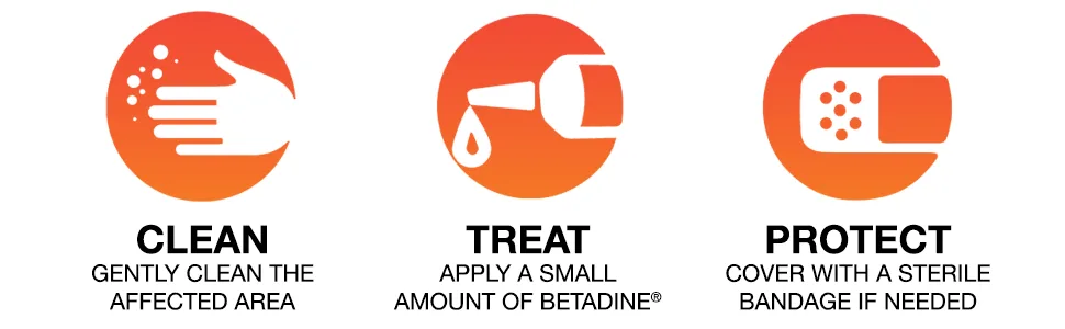 Betadine First Aid Solution 8 Ounces Povidone Iodine Antiseptic with No-Sting Promise (Packaging May Vary) - betadine