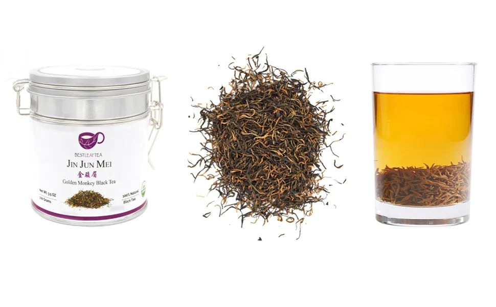BESTLEAFTEA -Spring Picked Organic Golden Monkey Black Tea/Jin Jun Mei/Jinjunmei Black Tea/100g/3.5 oz - golden monkey black tea - bestleaftea