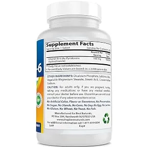 Best Naturals Vitamin B6 Tablet, 100 mg, 250 Count - product information 4