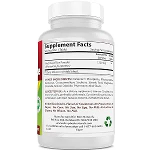 Best Naturals Red Yeast Rice 1200 Mg 60 Tablets - product information 3