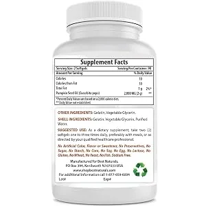 Best Naturals Pumpkin Seed Oil Bladder Control 1000 mg 180 Softgels 180 Count (Pack of 1) - product information 4
