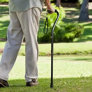 BeneCane Walking Cane for Men & Women Adjustable Cane with Offset Soft Cushioned Handle -Portable Lightweight Sturdy Mobility Walker Aid for Elderly, Seniors Collapsible Cane Black - cane