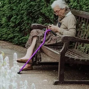 BeneCane Walking Cane for Men & Women Adjustable Cane with Offset Soft Cushioned Handle -Portable Lightweight Sturdy Mobility Walker Aid for Elderly, Seniors Collapsible Cane Black - walking cane