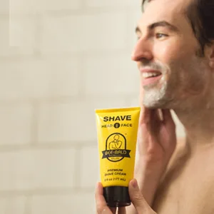 BEE BALD SHAVE Premium Shave Cream Goes On Light & Slick For A Shave That's Incredibly Smooth & Quick For Both Face And Head, 6 Fl. Oz. - Got Hair?