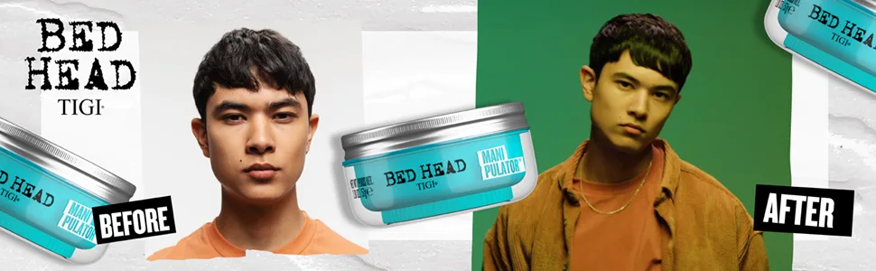 Bed Head by TIGI Manipulator texturizing Putty with Firm Hold 2.01 oz - Before. After