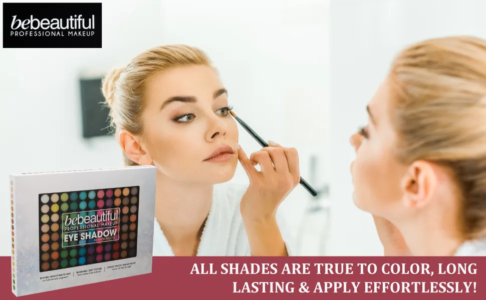 Bebeautiful Professional Makeup Eyeshadow Palette with Applicators, 88-Color Palette, Matte - product information 4