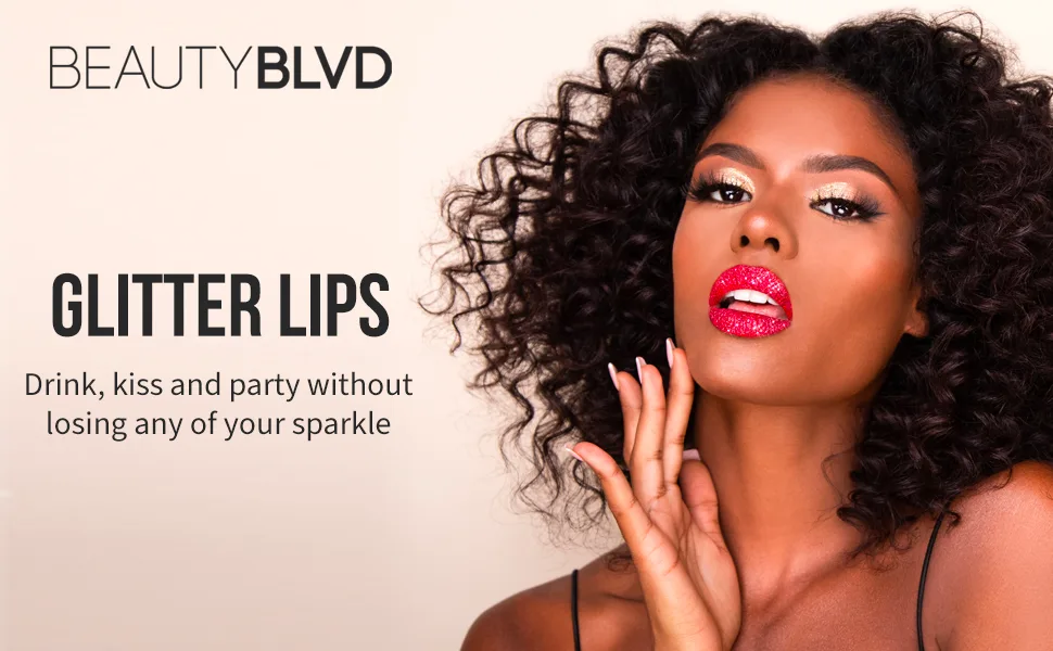BEAUTYBLVD Glitter Lips | Glitter Lip Kit | Waterproof & Smudge Proof | Long Lasting | Cruelty Free (Breathless) - BeautyBLVD Glitter Lips Kit