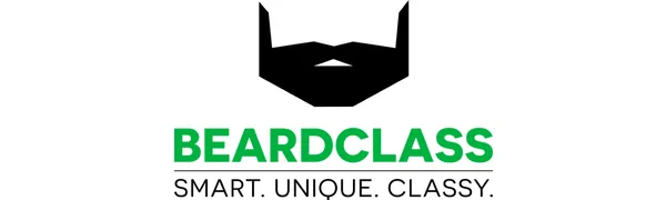 BEARDCLASS Beard Mustache Scissors Kit Set for Men (3 in 1) for Beard Care with Small Comb and Leather Pouch - Beard Scissors and Nose Trimmers for Men