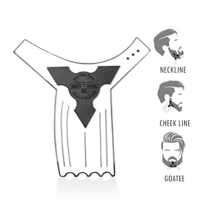 Beard Shaper & Beard Shaping Tool for Men, Beard Lineup Guide Template, Perfect for Styling and Edging, Includes Dual Action Beard Comb & Barber Pencil Liner - Beard Shaper