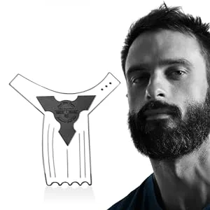 Beard Shaper & Beard Shaping Tool for Men, Beard Lineup Guide Template, Perfect for Styling and Edging, Includes Dual Action Beard Comb & Barber Pencil Liner - Beard Shaper