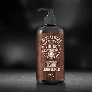 Beard Conditioner w/Argan & Jojoba Oils - Softens & Strengthens - Sandalwood Scent - Beard Conditioner w/Beard Oil (17oz Conditioner) - beard