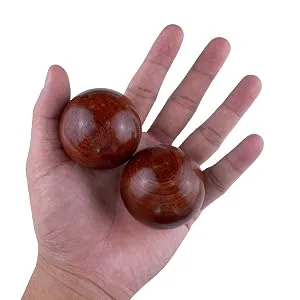 BCQLI 2 Inches Baoding Balls Chinese Health Exercise Stress Balls Rosewood - Put your hand on the palm