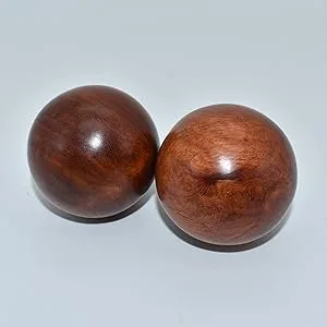 BCQLI 2 Inches Baoding Balls Chinese Health Exercise Stress Balls Rosewood - Wood grain 3