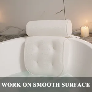 Bath Pillow Spa Bathtub Cushion Head,Neck,Shoulder and Back Support Rest with 4 Non-Slip Strong Suction Cup Fathers Day Bathing Shower Gifts - bath pillows for women bubble bath time