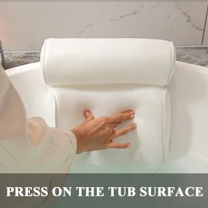 Bath Pillow Spa Bathtub Cushion Head,Neck,Shoulder and Back Support Rest with 4 Non-Slip Strong Suction Cup Fathers Day Bathing Shower Gifts - spa bath tub pillows for tub bathtub smooth surface bubbla bath womens