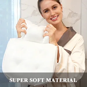 Bath Pillow Spa Bathtub Cushion Head,Neck,Shoulder and Back Support Rest with 4 Non-Slip Strong Suction Cup Fathers Day Bathing Shower Gifts - super soft bathtub pillows for tub bubble bath for women accessory bathroom tub mattress