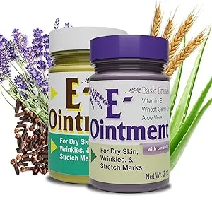 Basic Brands Vitamin E Ointment, 2 oz, Original Original 2 Ounce (Pack of 1) - Vitamin E Ointment in Clove and Lavender. Made with lavender, clove, wheat germ oil and aloe vera