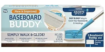 Baseboard Buddy  Baseboard & Molding Cleaning Tool! Includes 1 Baseboard Buddy and 3 Reusable Cleaning Pads, As Seen on TV - Baseboard buddy