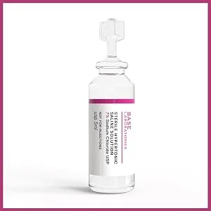 Base Labs 7% Hypertonic Saline Solution for Nebulizer Machine | Sterile Saline Solution for Inhalation| Helps with Respiratory Treatments, Clears Lungs, Mucus & Congestion l 25 Vials 5ml Unit Dose - saline solution