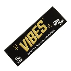 Vibes Rolling Papers 1.25 Natural Hemp Paper With Chlorine Free Technology and Arabic Gum 50 Count Display Box (50 Sheets Per Pack) (Hemp 1.25 inches) - vibes 1.25 ultra thin rolling paper
