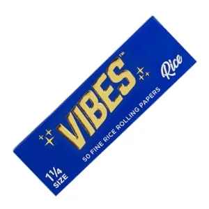 Vibes Rolling Papers 1.25 Natural Hemp Paper With Chlorine Free Technology and Arabic Gum 50 Count Display Box (50 Sheets Per Pack) (Hemp 1.25 inches) - vibes rice 1.25 rolling paper