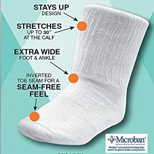 Bariatric Sock for Extreme Lymphedema Calf stretches to 30 inches Black - Extra Wide Socks