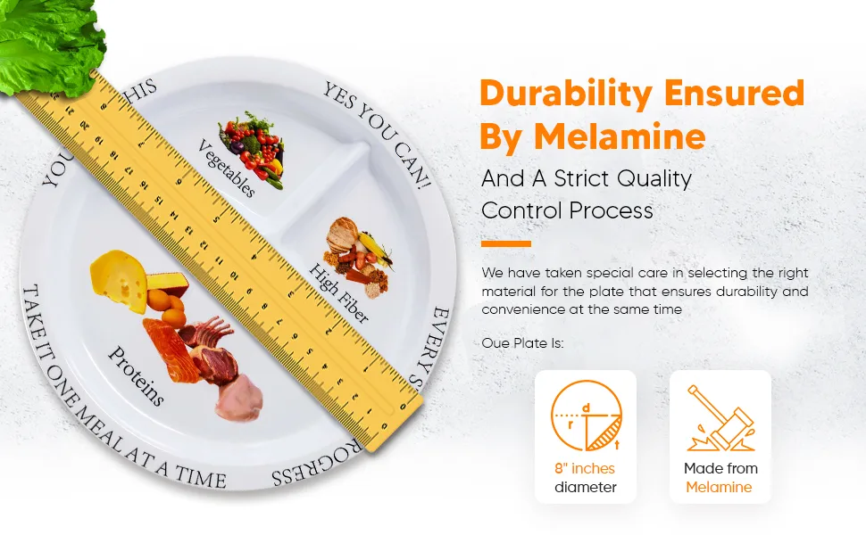 Bariatric Portion Control Plate (2 Pack) - melamine plate