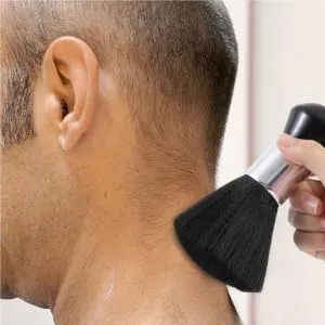 Barber Cape and Neck Duster Brush,Waterproof Polyester Salon Hair Cutting Cape, Haircut Cape with Adjustable Elastic Neckline Black and White Stripes - brush haircutting