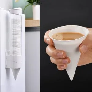 KICHOUSE 250 Pcs Cone Paper Cup Disposable Coffee Cup White Paper Cone Cups Water Glass Tube 4oz Wedding - product information 6