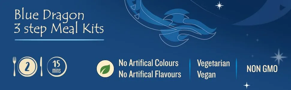 Blue Dragon 3 Step Pad Thai Meal Kit 6 Pack Vegetarian Vegan Non GMO Verified No Artificial Colours or Flavours - Blue Dragon Claims