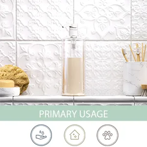 Bar5F Empty Shampoo Pump Bottle, 32Oz(1Liter), BPA-Free, Plastic (PETE1) Cylinder, White Pump, 1 Count (Pack of 1), (32OZCBOTTLEWP.1) - bar5f empty refillable pump bottles liter size