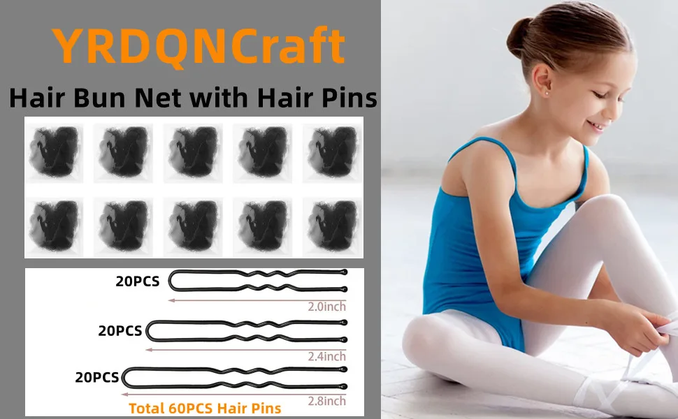 10PCS Hair Nets Invisible Elastic Edge Mesh Bun Hair Nets with 60PCS Hair Pins Assorted Size - hair net