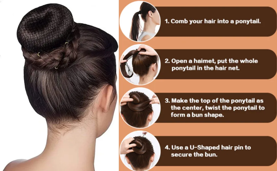 10PCS Hair Nets Invisible Elastic Edge Mesh Bun Hair Nets with 60PCS Hair Pins Assorted Size - hair net