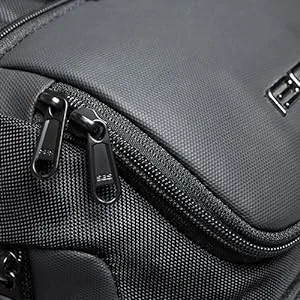 BANGE Sling Bag, Waterproof Men's Chest Bag Shoulder bags Crossbody Sling Backpack for Men Black(with Three Pockets) - high quality zipper