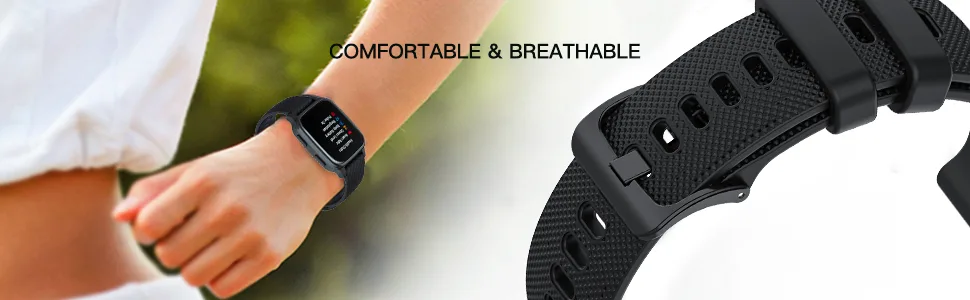 Bands Compatible with Garmin Venu Sq/Venu Sq Music Band Silicone Quick Release Straps 20MM Replacement Wristband (Black) - venu 2 plus