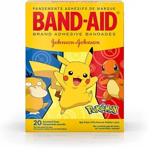 Band-Aid Brand Adhesive Bandages for Minor Cuts & Scrapes, Wound Care Featuring Pokmon Characters for Kids, Assorted Sizes 20 ct - product information 1